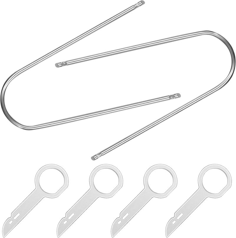 FOJOO Radio Removal Tool Kit for Ford, Volkswagen, Audi, Mercedes Car Pry Tools, Most Car CD DVD Audio Frequency Converter Stainless Steel 6PCS - Image 1